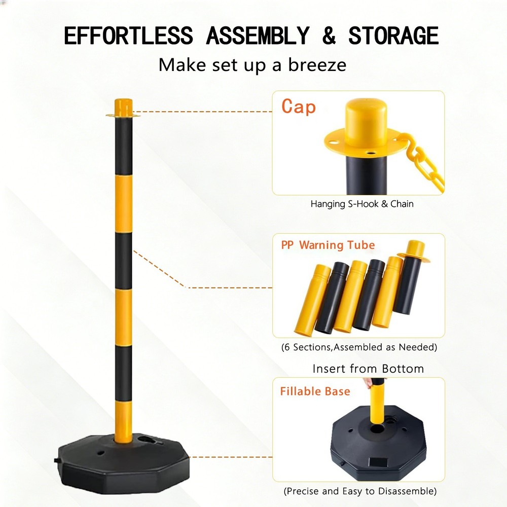 Adjustable Traffic Delineator Post Cones,18Pack 34 Inch