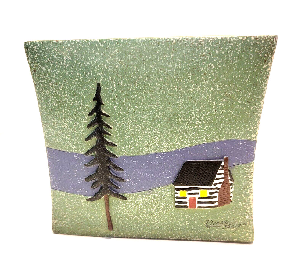 Donna Sharp Rustic Design Bear Lake Hand Painted Embossed Toothbrush Holder EUC