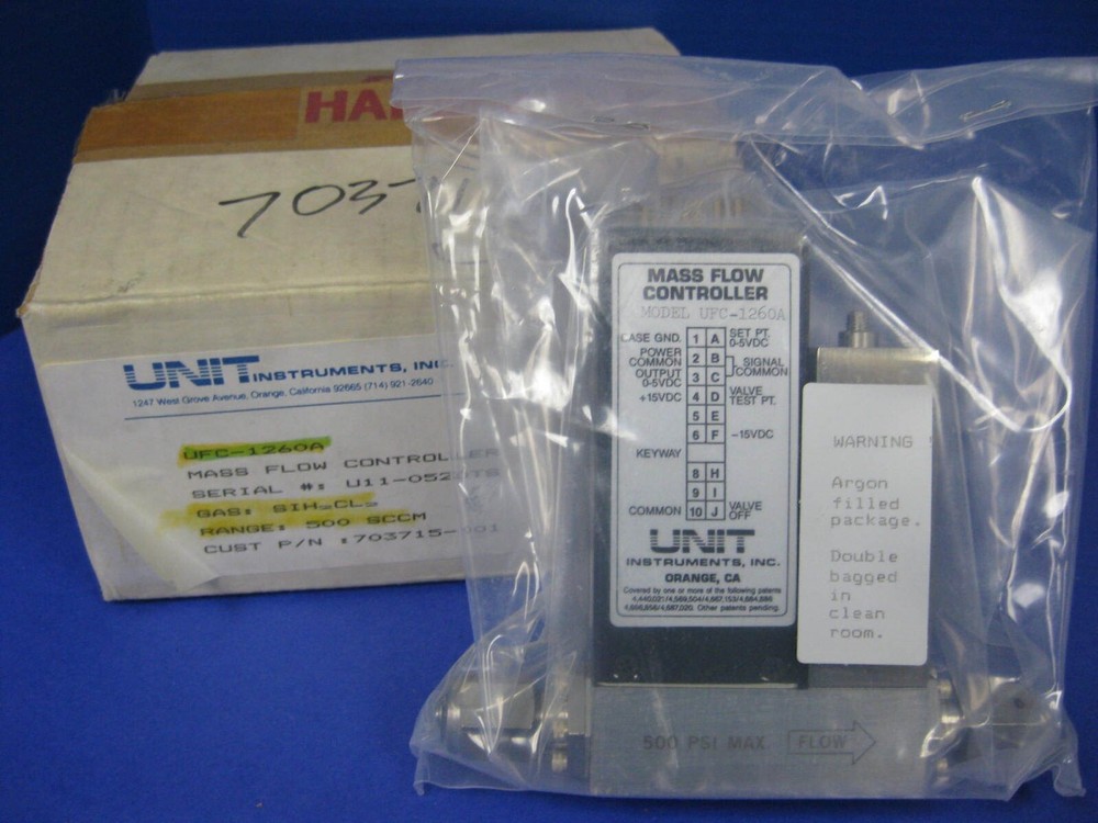 Unit UFC-1260A Mass Flow Controller, SIH2CL2, 500 SCCM, Refurbished