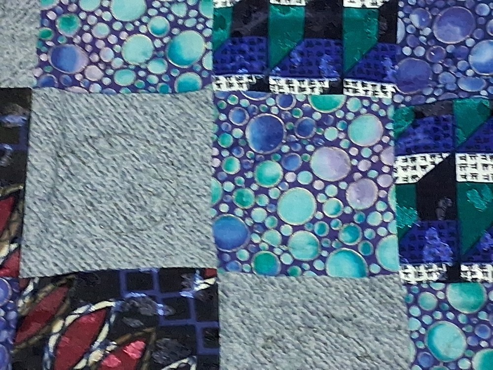 Patchwork Quilt Modern Fabrics Machine Pieced, Hand Stitched/Quilted 65"x100"
