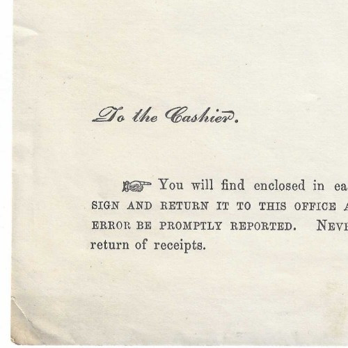 1874 Comptroller Of The Currency - Treasury Dept. - Division Of Issues - Knox
