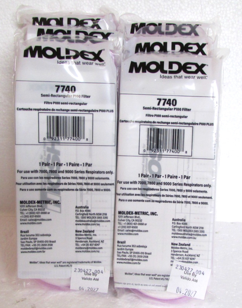 6 PAIR Moldex 7740 P100 Particulate Filter