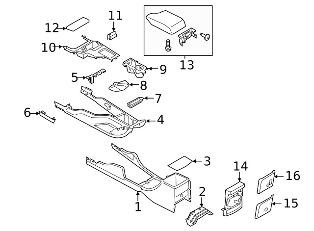 Genuine Ford Armrest Assembly KB3Z2106024AA