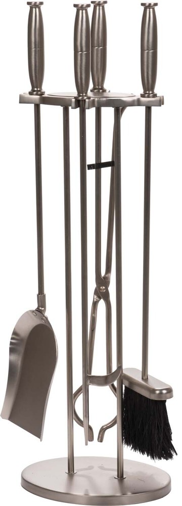 Dagan Five Piece Fireplace Tool Set, Pewter