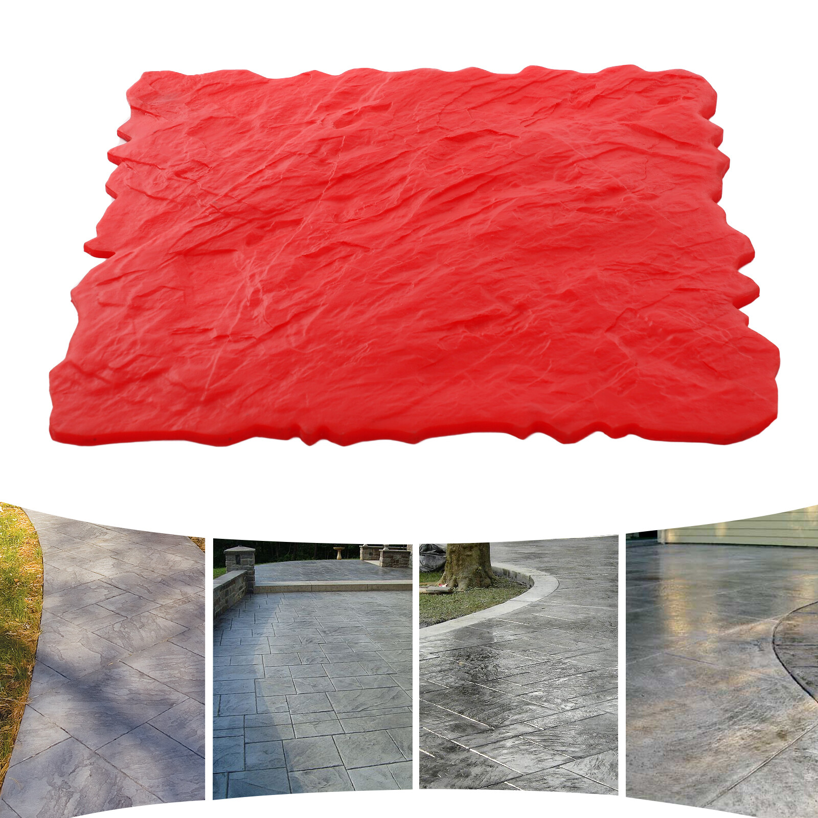 Concrete Seamless Stamp Mat 19.69*19.69in Red Concrete Stamp Molds 5.73 lbs NEW