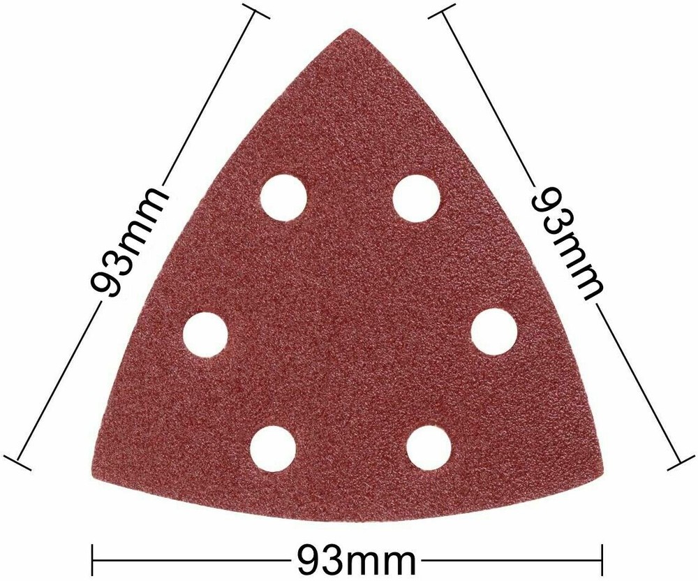 200PCS Triangle Sanding Pads for Oscillating Multi-Tool Hook Loop Sandpaper Disc