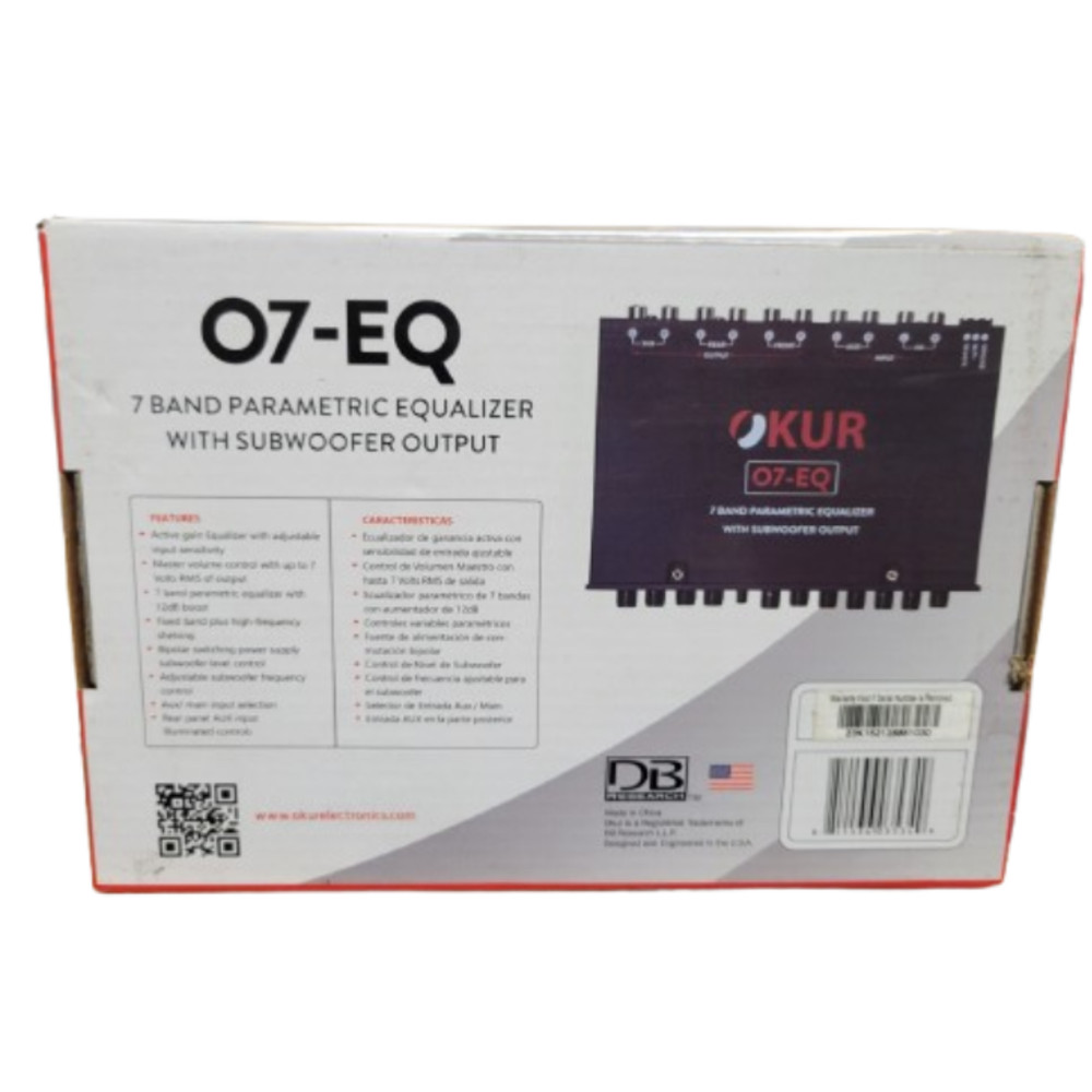 OKUR O7-EQ 7 Band Car Audio Parametric Equalizer with Subwoofer Output