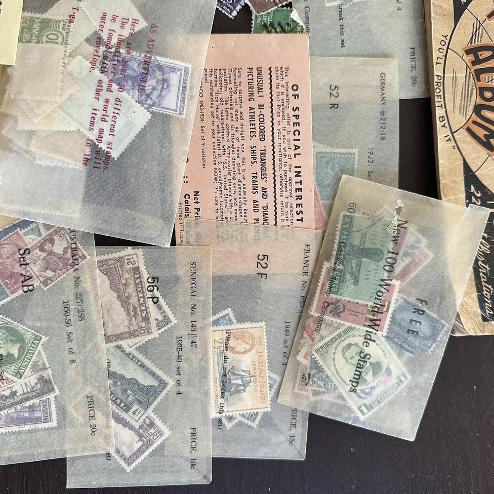 The World United States & Foreign Postage Stamp Album 1938 + Variety Stamp Lot