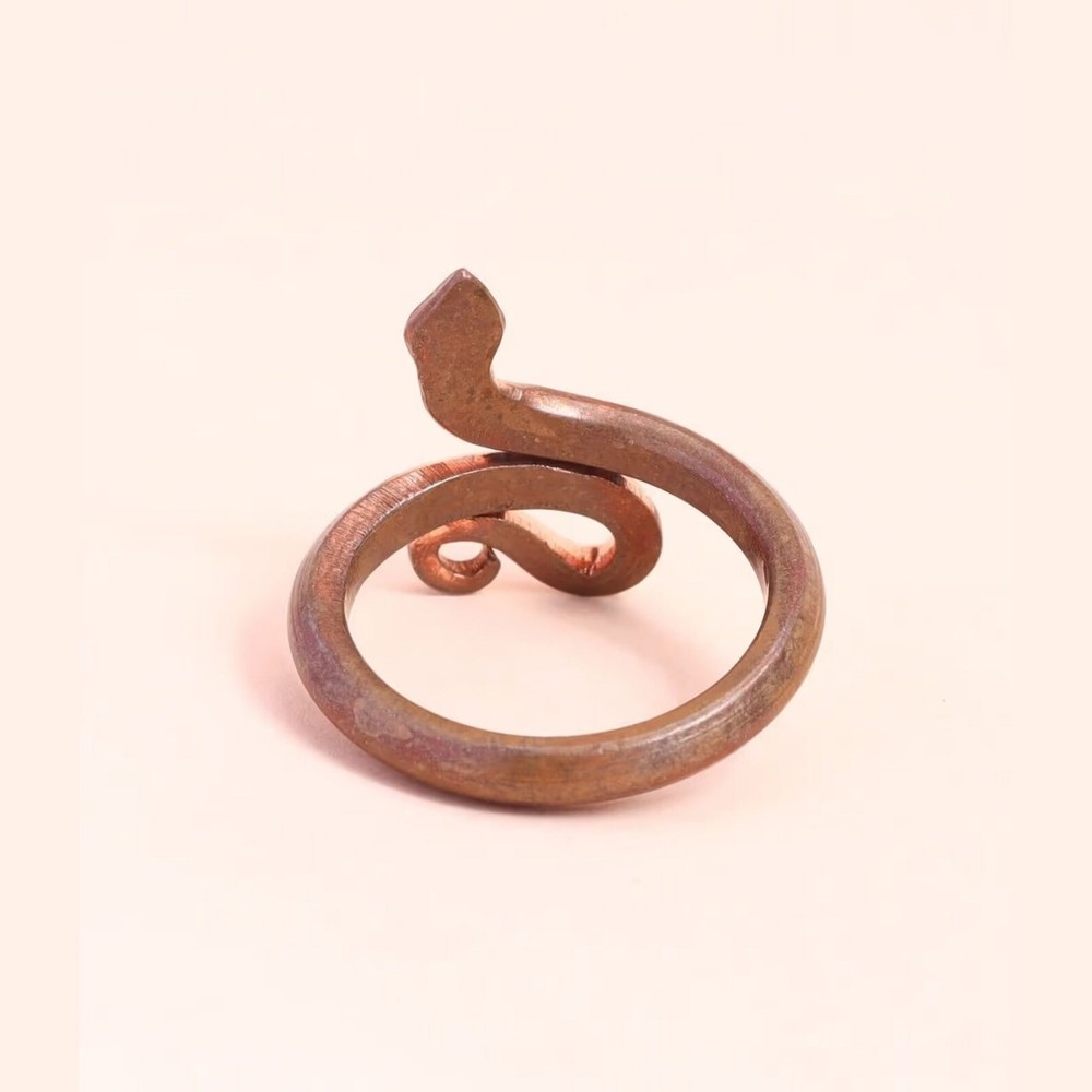 Solid Pure Copper Minimalist Healing Ring, Handmade, Unisex, Snake Ring
