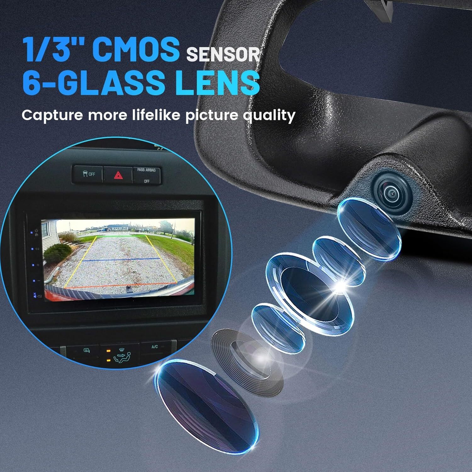 HD Tailgate Handle Backup Camera w/Wire for 1999-2006 Chevy Silverado GMC Sierra