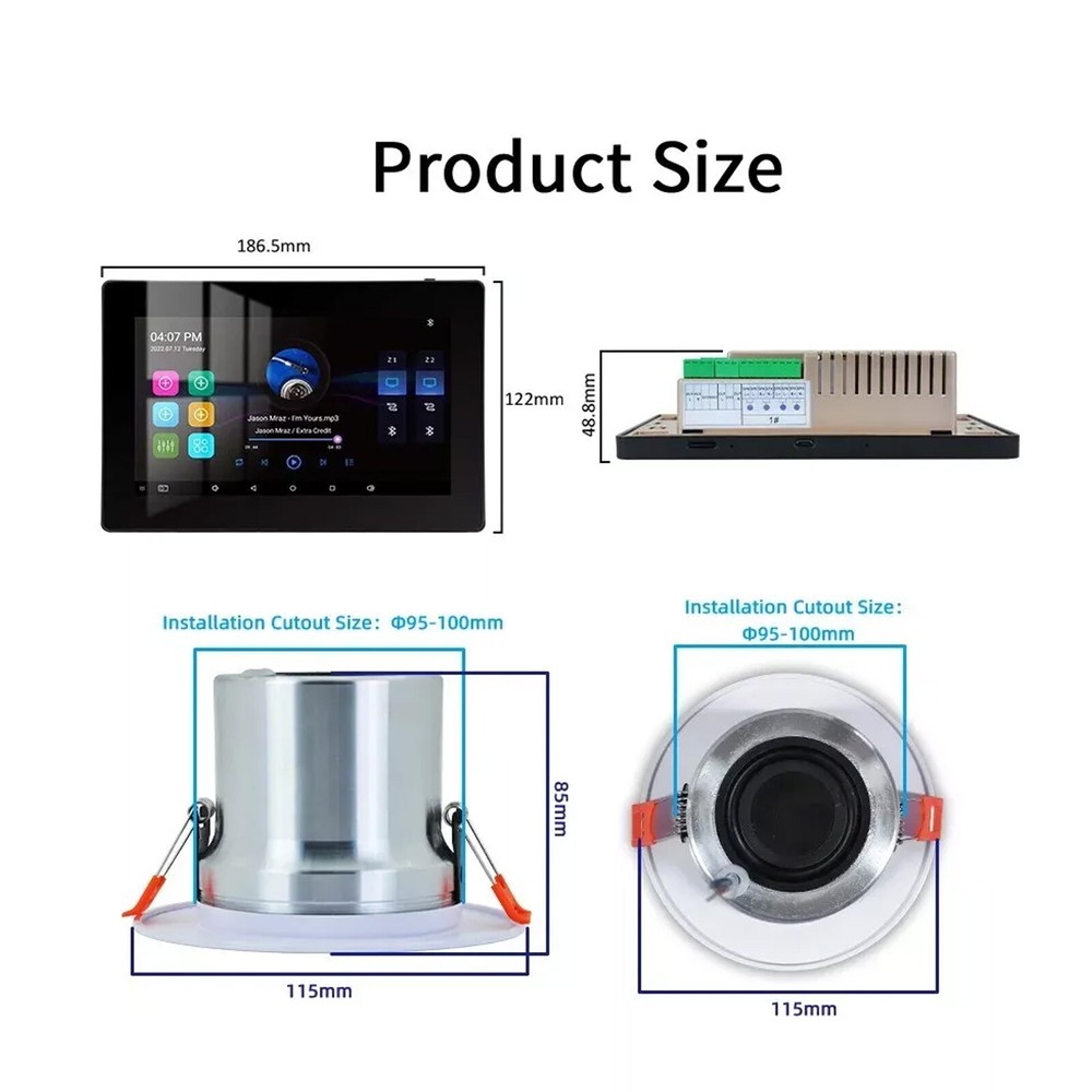 25W Bluetooth Wall Amplifier Ceiling Speaker Stereo Home Theater Sound System