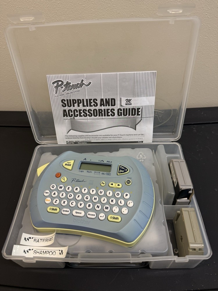 Brother P-Touch PT-70 Label Maker Printer & Storage Case ~Date/Time~ Tested!