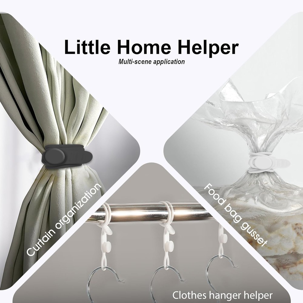 Silicone Cable Ties Reusable 16pcs Black White Organizer