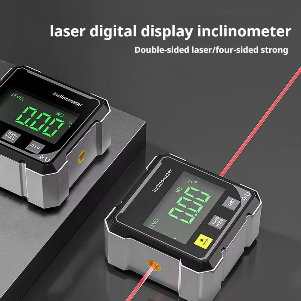 4-Side Magnetic Digital Angle Gauge with Laser Electronic Protractor Horizontome