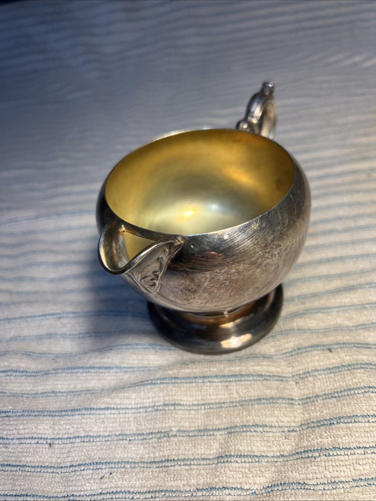 F.B.Rogers Silver Cream Pitcher Vintage 3” Tall