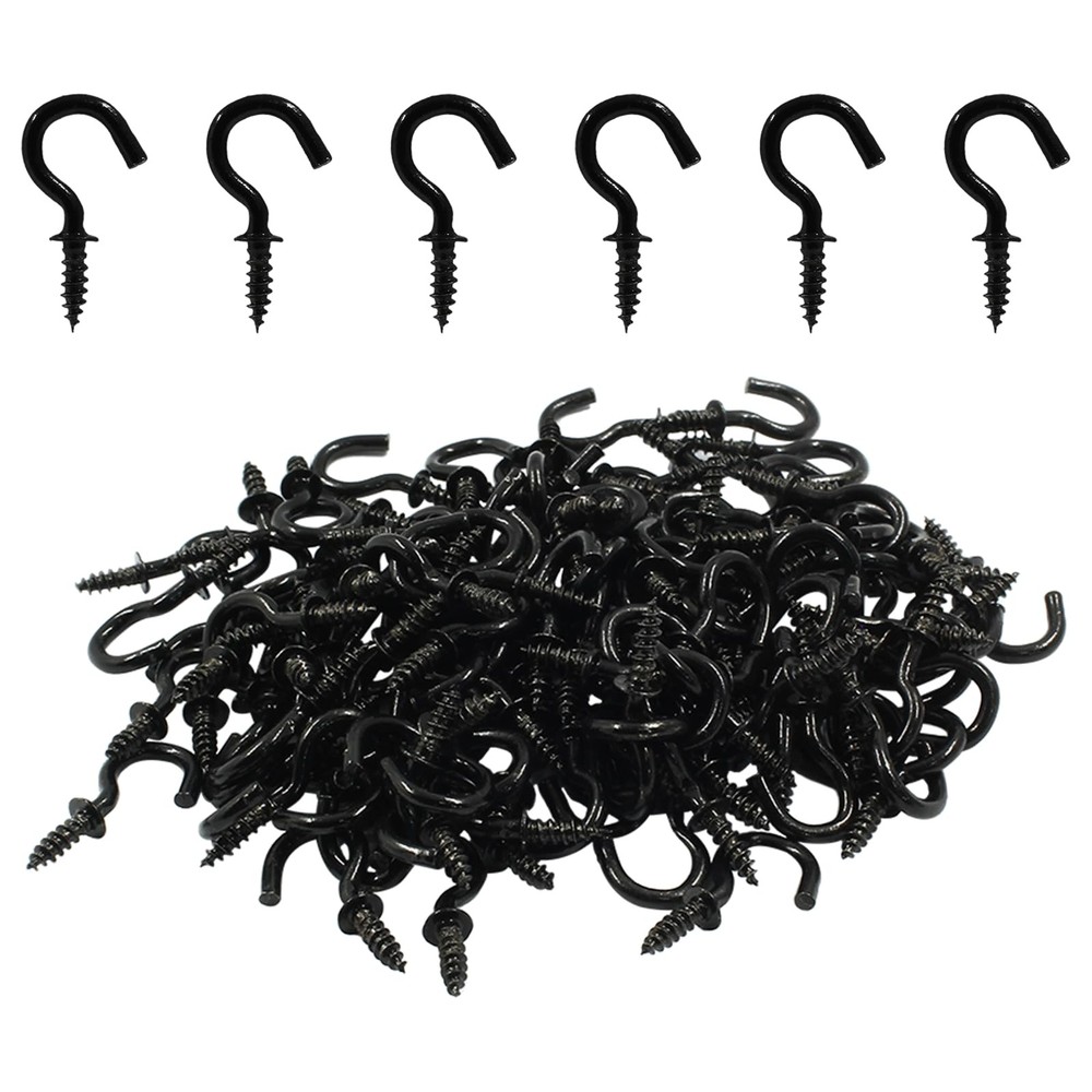 120 1/2 Inch Ceiling Cup Hooks, Screw Hooks, Self-Tapping Metal Hanging Hooks