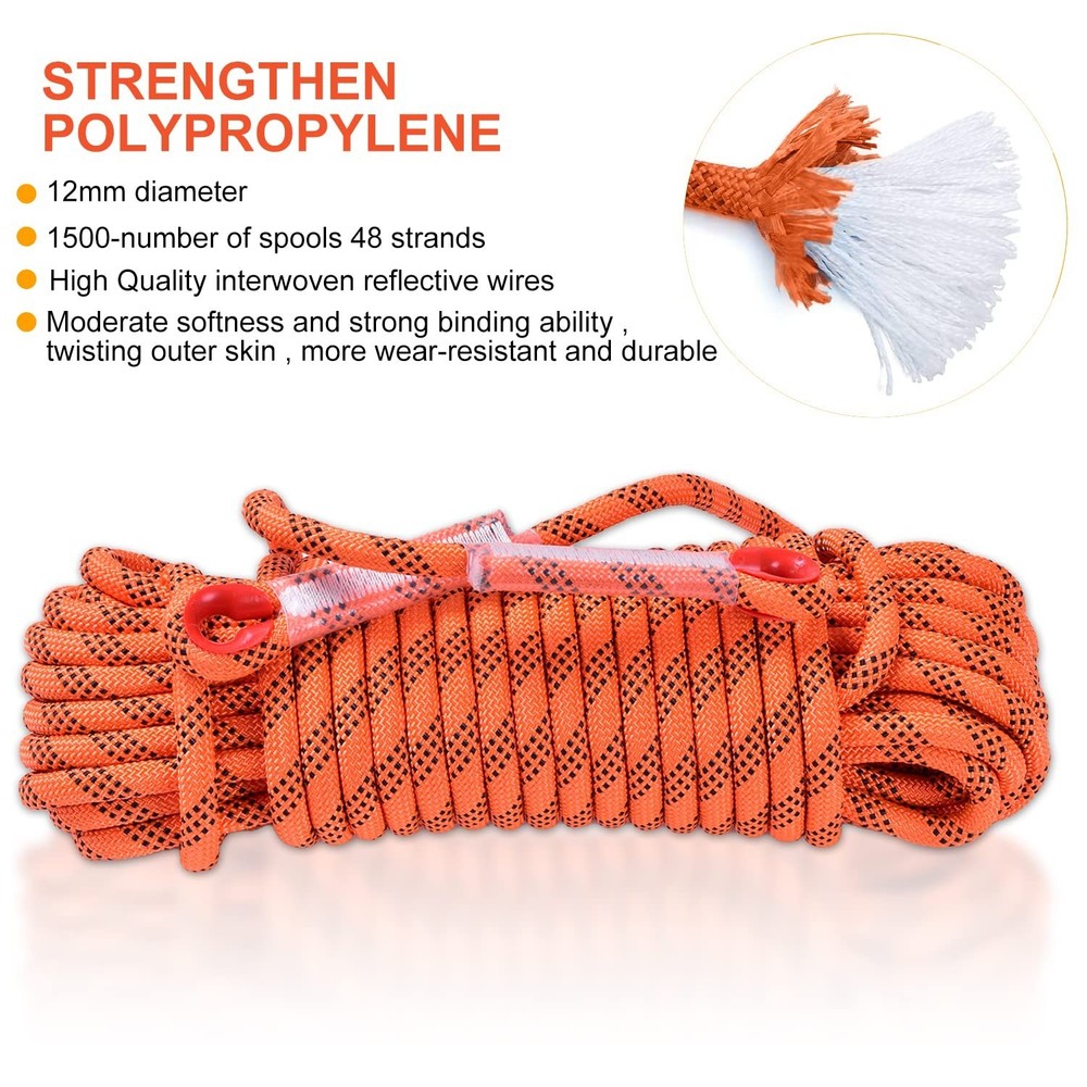 Climbing Rope, Rappelling Rope Orange 100FT
