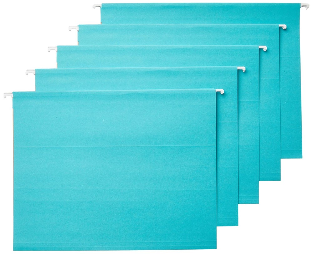 Amazon Basics Hanging File Folders Letter 25-Pack Aqua