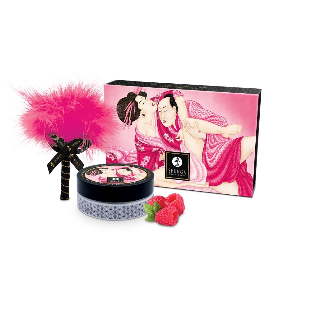 Shunga Kissable Massage Powder - 2.65 oz - Raspberry Feeling