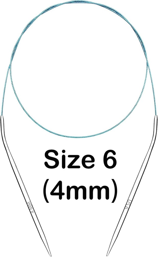 40 Inch Knitting Needles Size 6 Metal Magic Loop Circular Knitting Needles St...