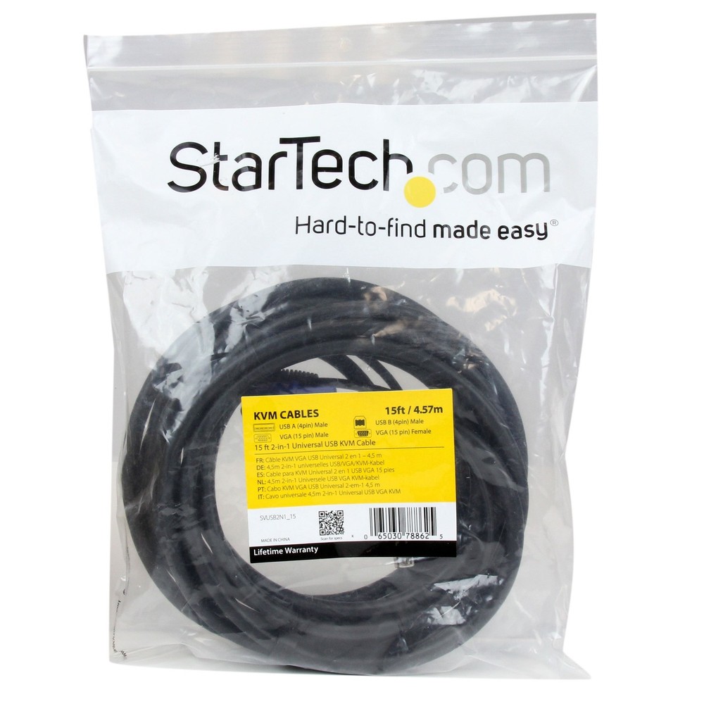 StarTech 15 ft 2-in-1 Universal USB KVM Cable - 15ft