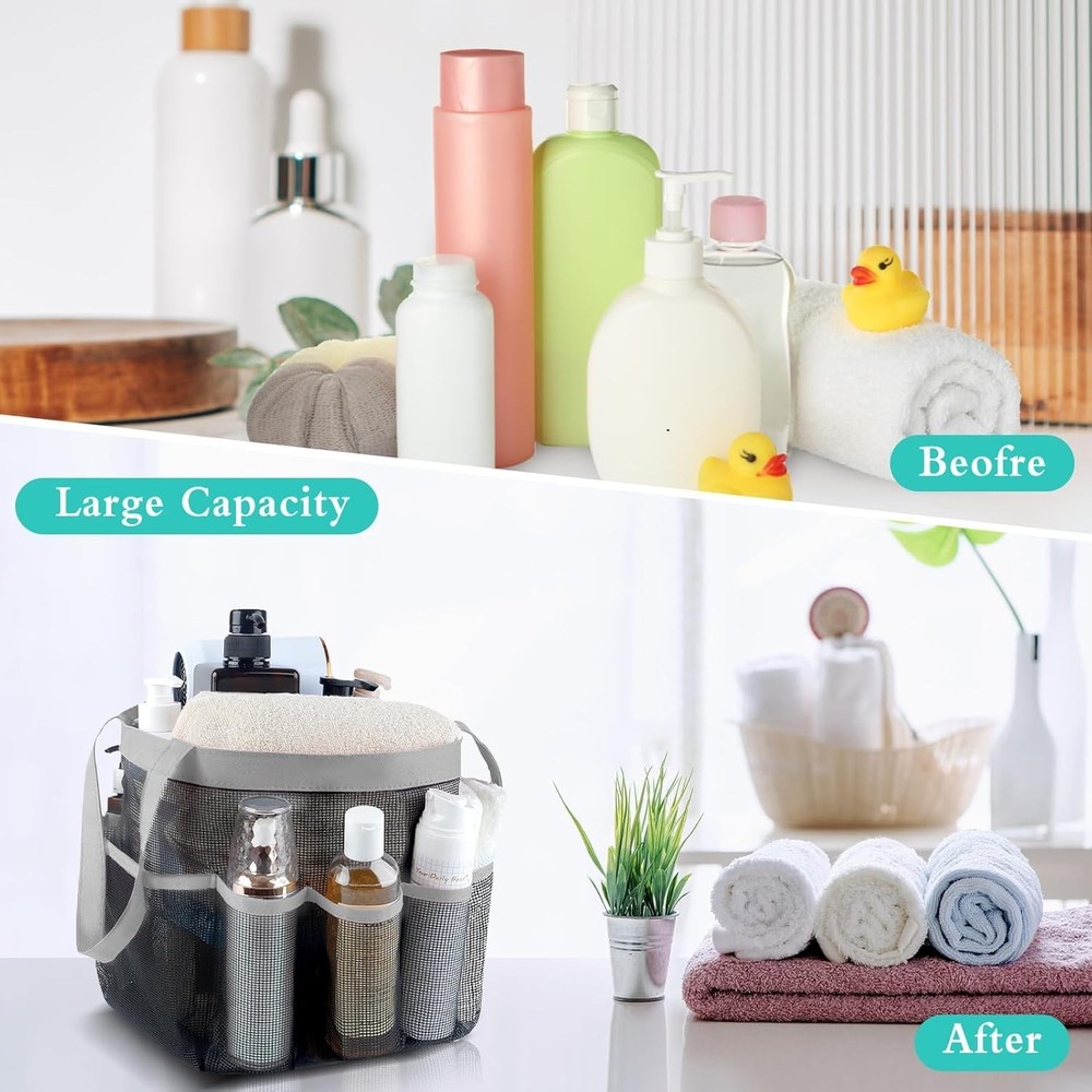 2 Pack Mesh Shower Caddy - Portable Quick Drying Bag for Dorm Room Essentials
