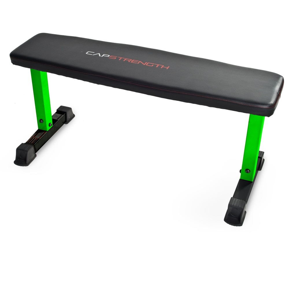 FLAT WEIGHT BENCH for Exercise Workout 600lb Capacity Exercises Cushioned CAP