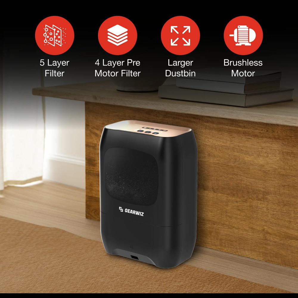 Touchless Automatic Electric Vacuum Dustpan with Nozzle Attachment – Hands-Free,