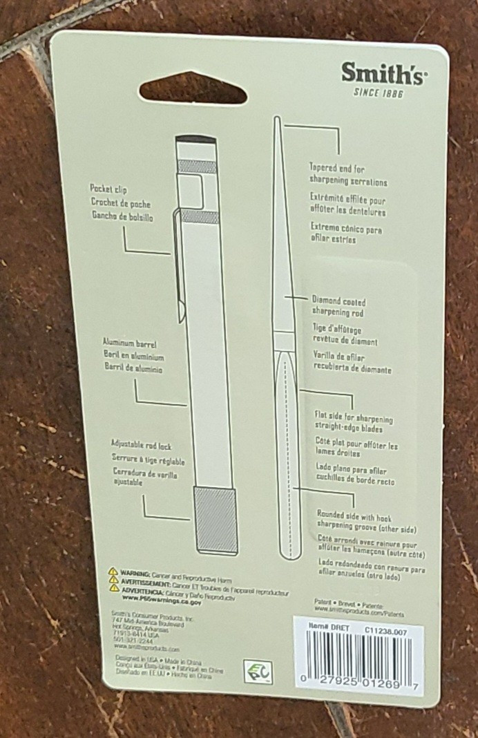 SMITH'S Diamond Retractable Sharpener with Storage Handle #DRET