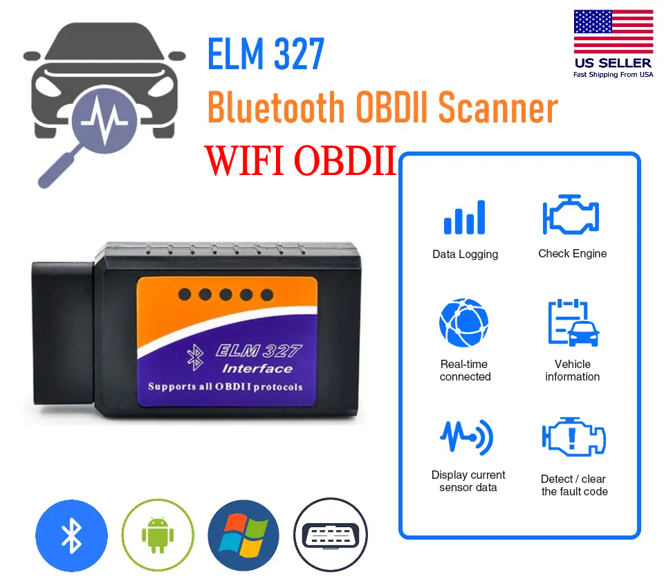 WIFI / Bluetooth OBD2 OBDII Car Diagnostic Scanner Auto Fault Code Reader ELM327