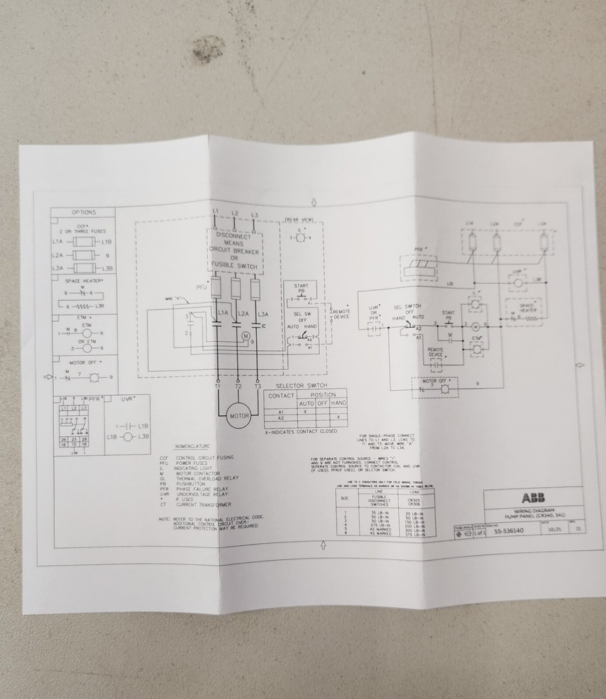 ABB Type 3R Enclosure Rainproof Pumping Plant Panel CR341D044CAA1AA New