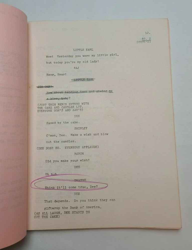 WHAT'S HAPPENING!! / 1978 TV Script, Danielle Spencer "A Present for Dee"