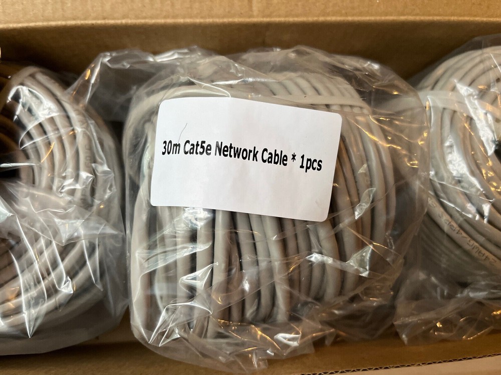 LOREX OEM Cat 5e x 4pcs Ethernet Network Cable Camera Grey 30m 100ft