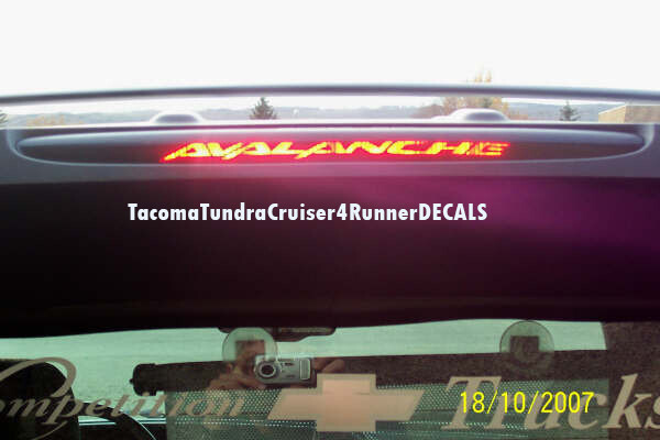 FITS Chevy Avalanche 3rd Brake Light Decal 2004 2005 2006