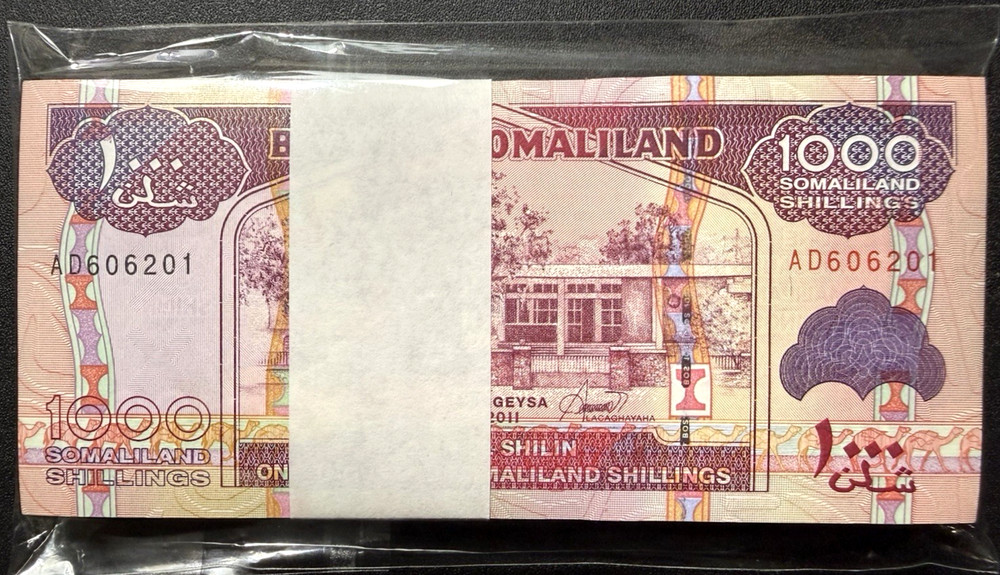 Somaliland 1000 Shillings 2011 UNC 25 BUNDLE PACK Pick-20A
