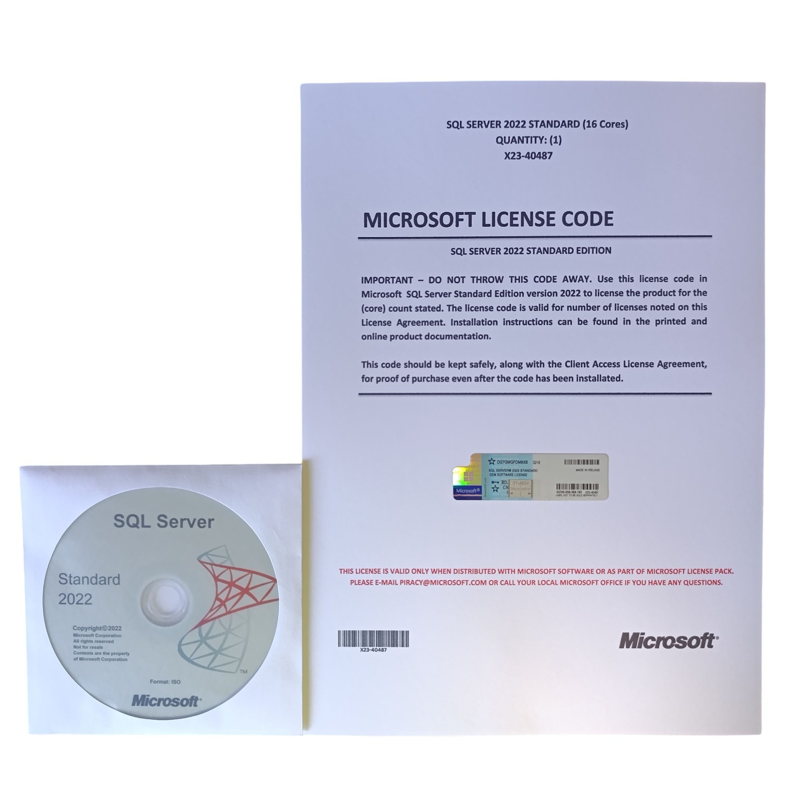 Microsoft SQL Server 2022 Standard License DVD – 16 Cores Unlimited  CALs