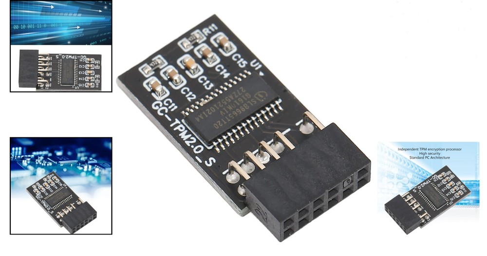 Advanced TPM 2.0 Encryption Module, 12-Pin, for Windows 10/11 Compatibility