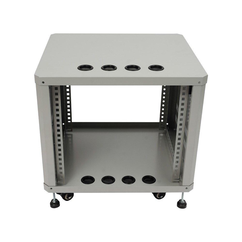 9U Server Rack Rectangular Server Rack Cabinet Rolling Studio Rack Case Grey NEW