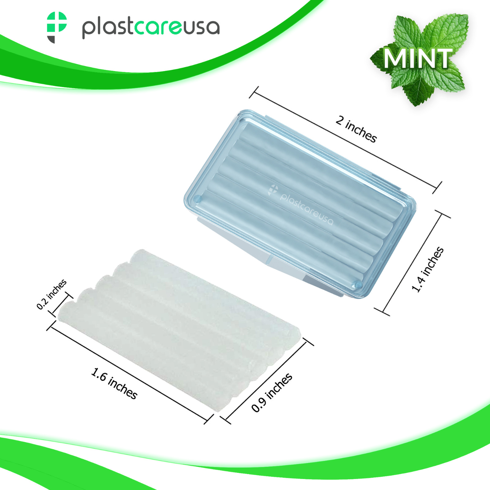 Mint Orthodontic Wax for Braces Clear Dental Wax Strips Brackets Wires, 50 Packs