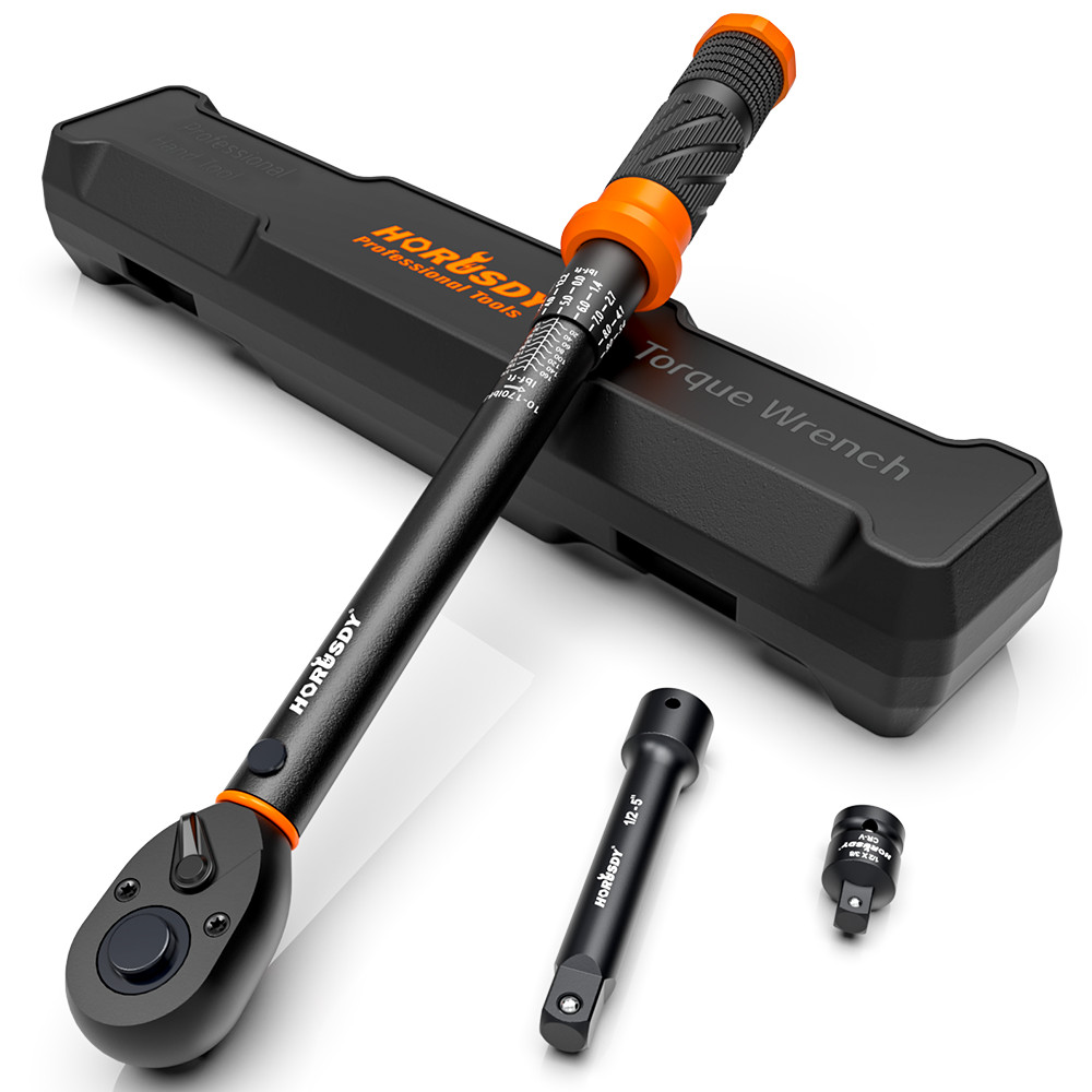 1/2" Drive Click Torque Wrench Snap Socket Ratcheting 10~170 FT-LB/13.6~230.5N-M