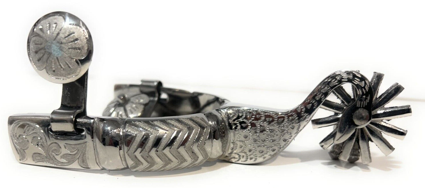 MEXICAN CHARRO SPURS. ESPUELAS CHARRAS CISNE CHARRO SADDLE HORSE GEAR