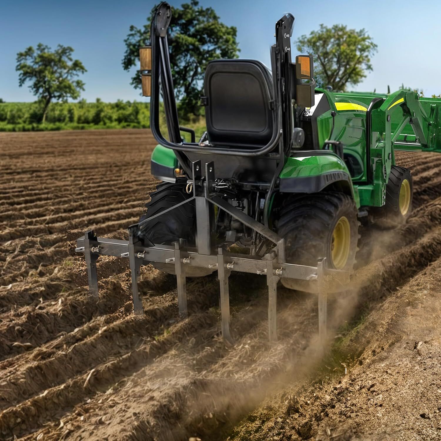 6-Shank Detachable Scarifier Cultivator & Brackets for CAT-0 and CAT-1 Tractors