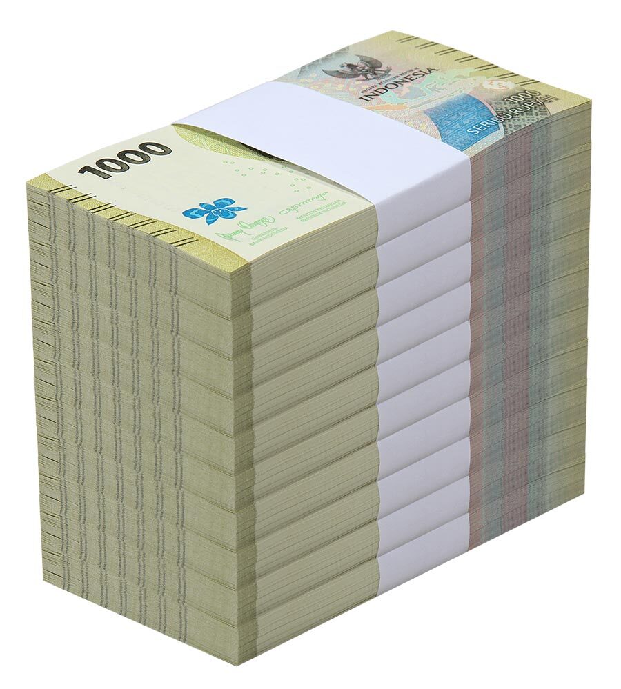 Indonesia 1000 Rupiah, 2022, P-162a.1, UNC X 1000 PCS Brick