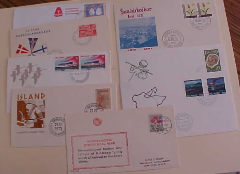 ICELAND  8 DIFF. PICTORIAL CACHETS 7 ARE UNADDRESSED