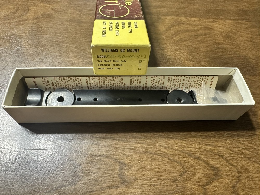 NOS Williams Quick Convertible Scope Mount TM-760-40