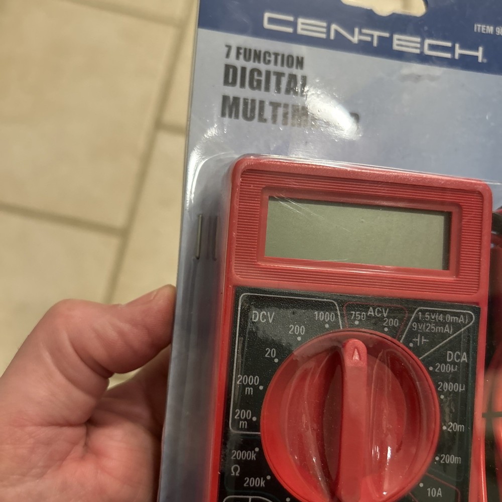 Cen-Tech 98025 7 Function Digital Multi Meter Electronic Volt Tester Electronic