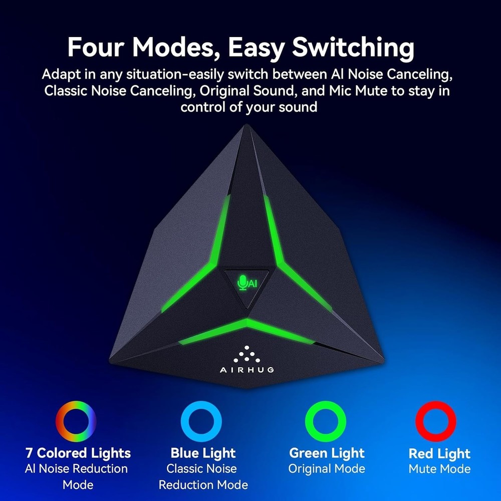 Omnidirectional USB Microphone with 4 Lighting Modes for Video Conferencing