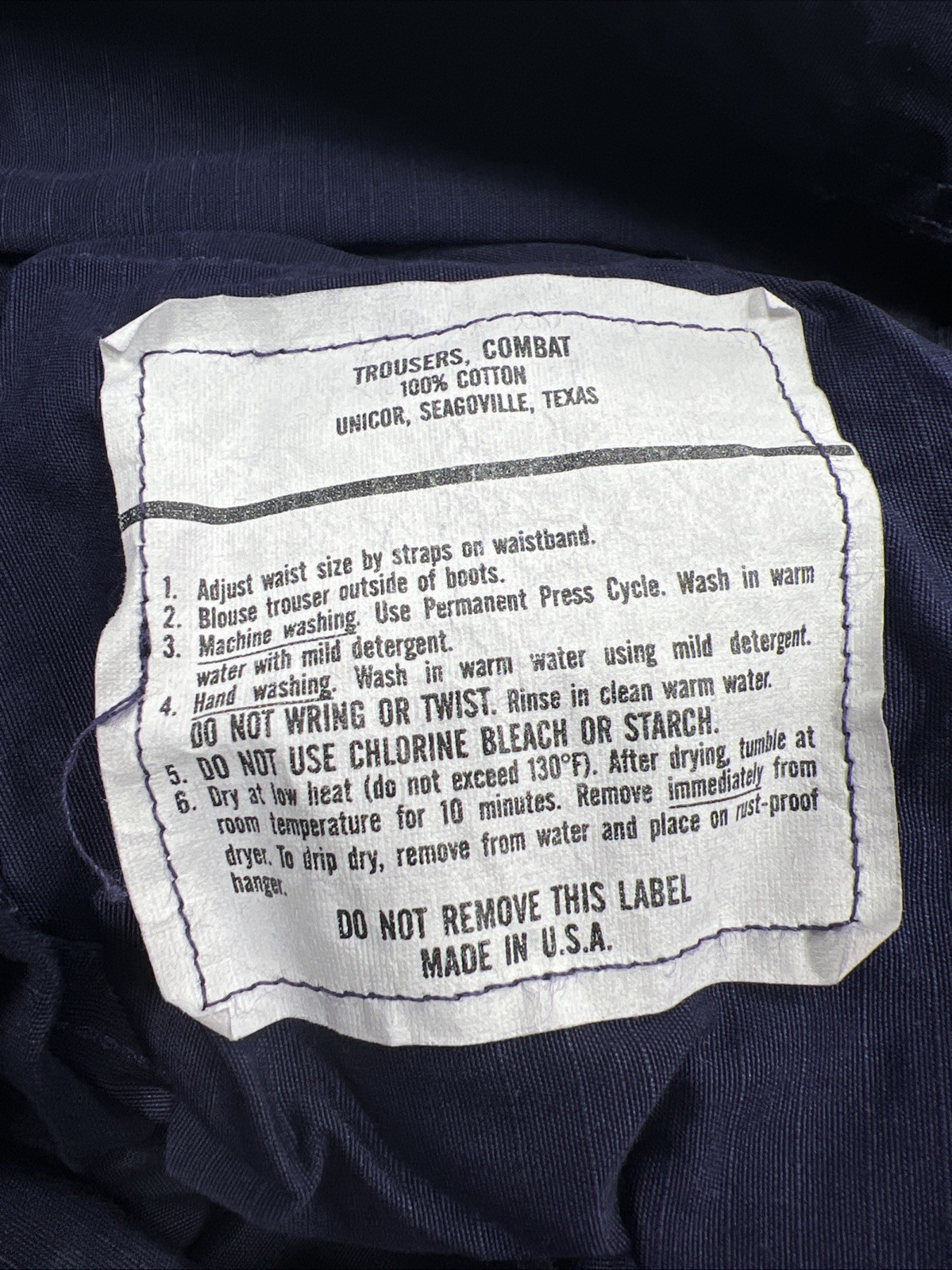 USCG Coast Guard Pants Sz Large Reg Blue Operational Trousers Dress Ripstop USGI