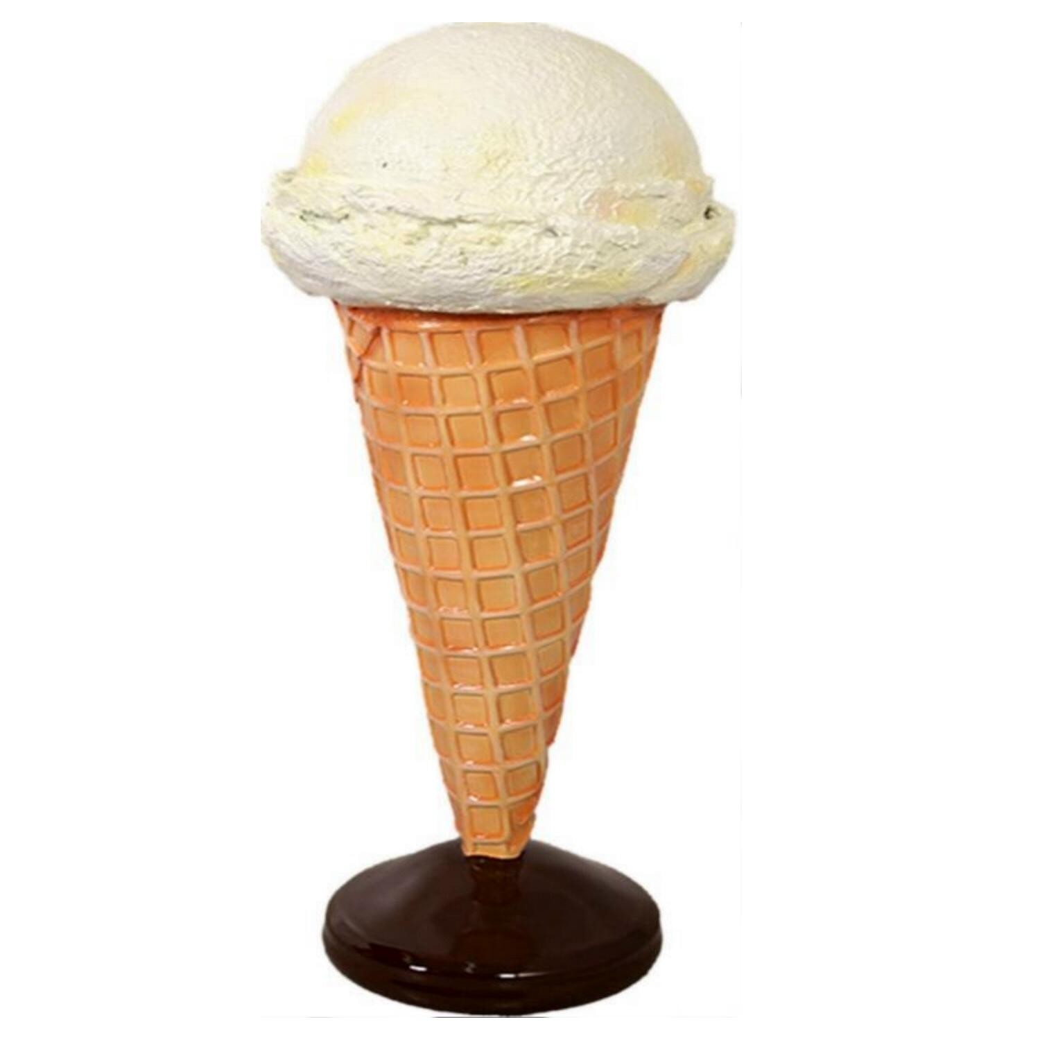 French Vanilla Ice Cream Cone Standing Shop Display Floor Sign 3 Ft