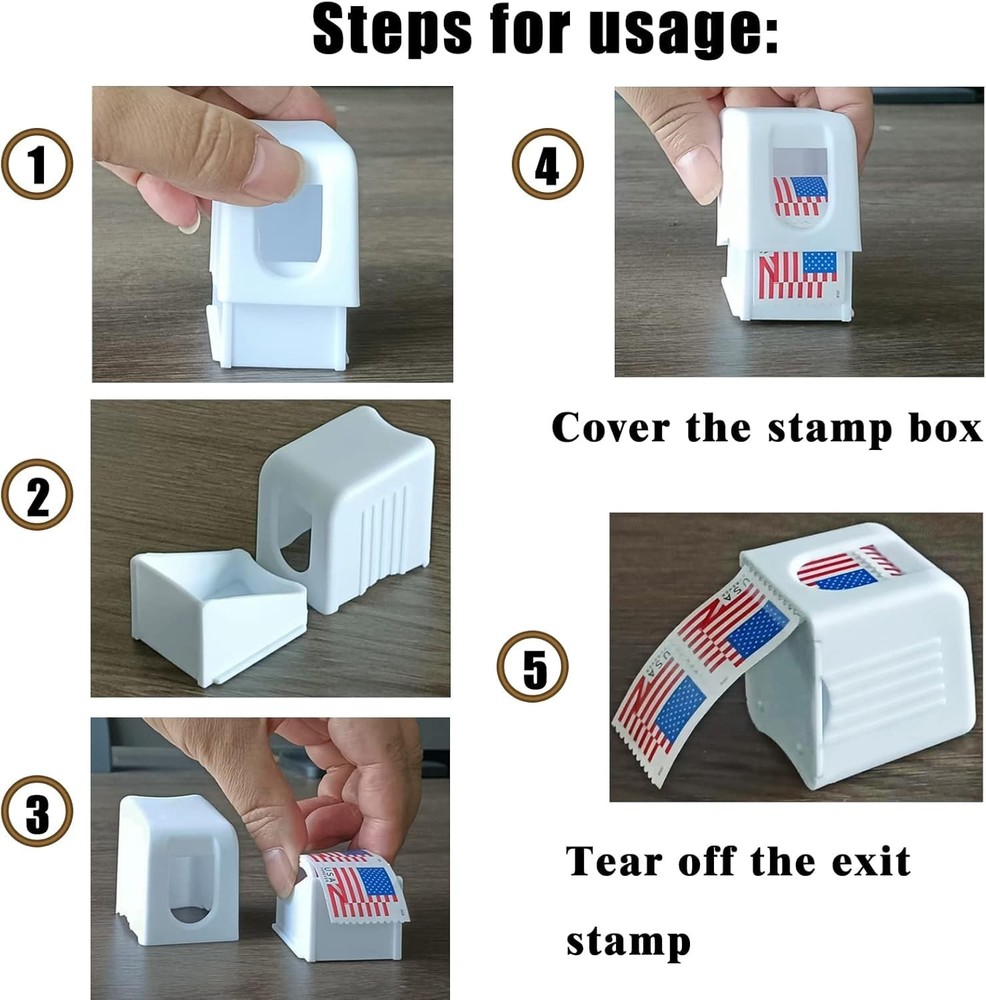 Roll Stamp Dispenser - Easy-Load, Compact Design for Efficient Mailing